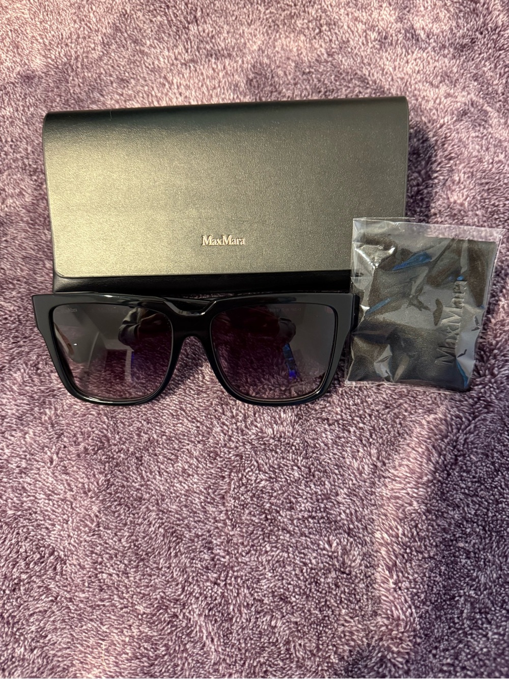 MaxMara Black Oversized Square Sunglasses